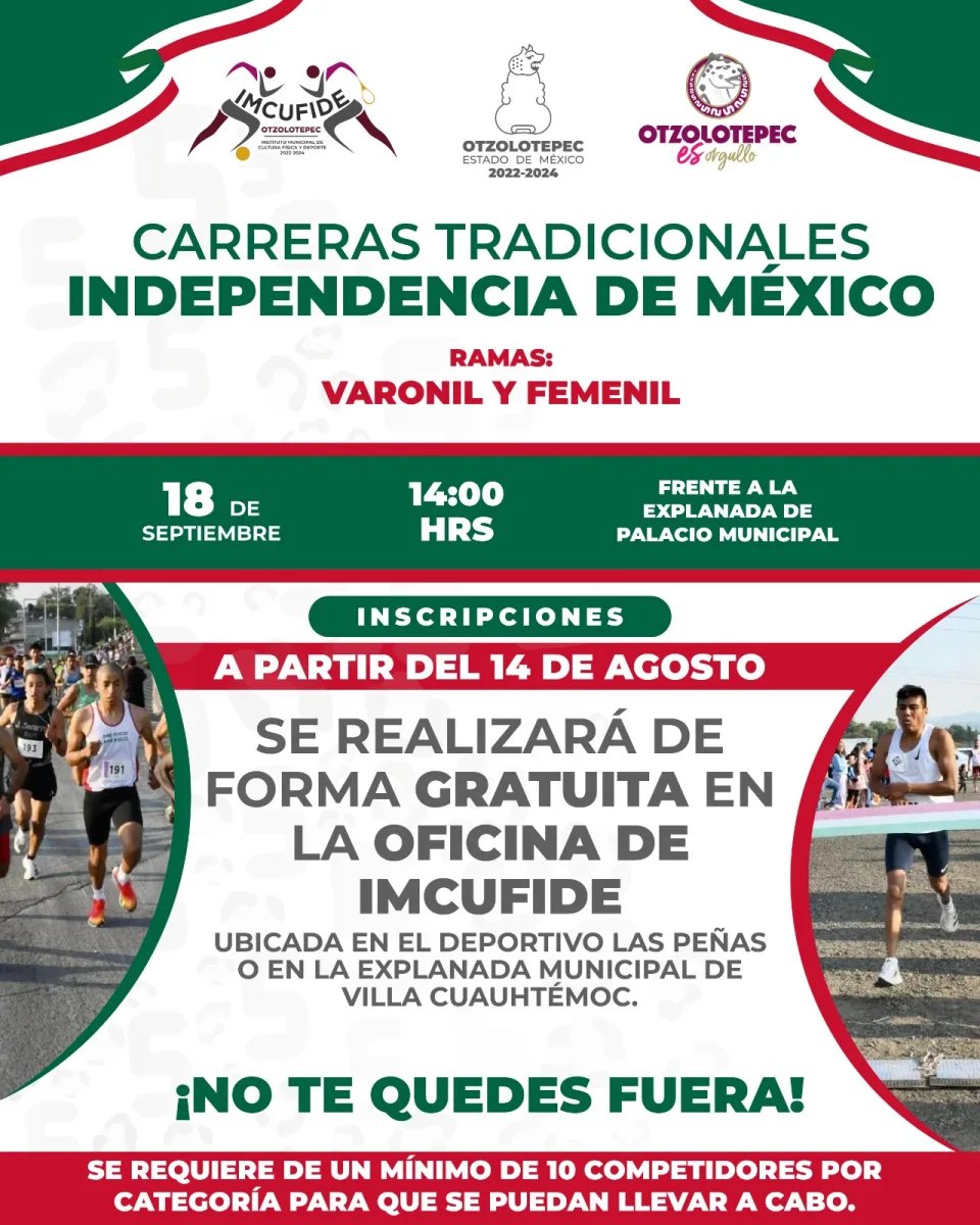 1692205655 783 ¡Ya vienen las Carreras Tradicionales Dia de la Independencia Inscribete