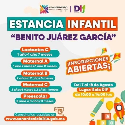 1692294918 InscripcionesAbiertas para nuestra EstanciaInfantil Lic Benito Juarez jpg