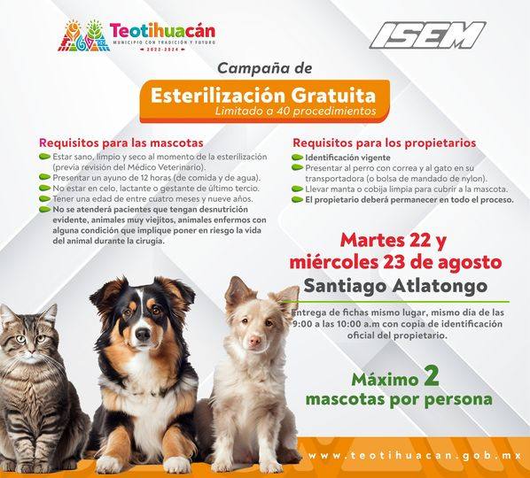 1692388497 Les recordamos que tendremos Jornada de Esterilizacion Gratuita el