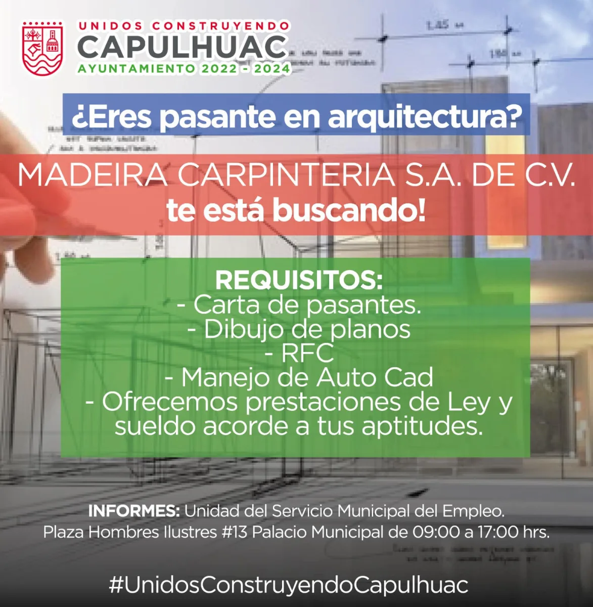 1692640665 835 Atencion El Ayuntamiento de Capulhuac te presenta las siguientes vacantes