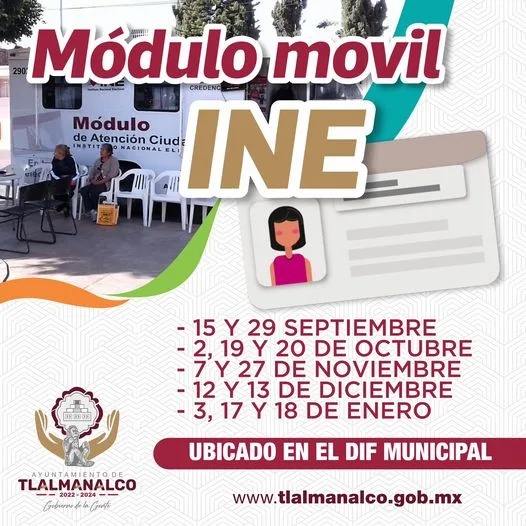 1692977713 Les compartimos las fechas del Modulo Movil del INE el jpg