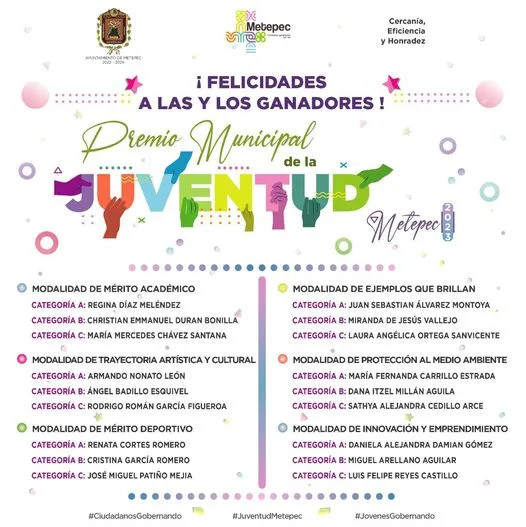 1692981855 Conoce a los ganadores del Premio Municipal de la Juventud jpg