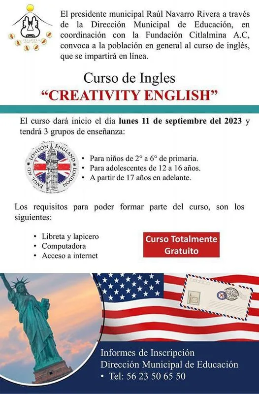 1692994498 SE INVITA AL CURSO DE INGLES EN LINEA Y GRATUITO jpg