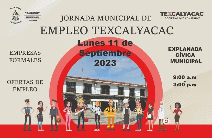 1693325068 JORNADA MUNICIPAL DE EMPLEO TEXCALYACAC El Gobierno municipal de Texcalyacac jpg