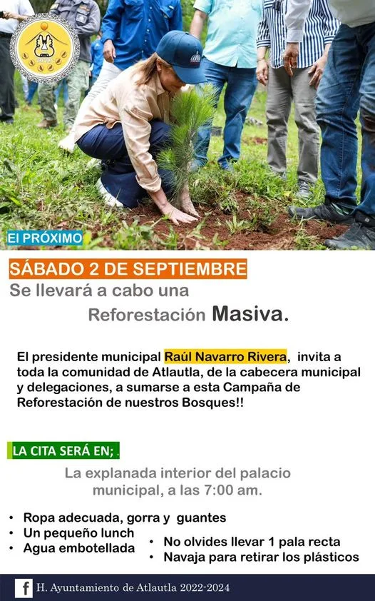 1693485744 AYUNTAMIENTO INVITA A LA CAMPANA DE REFORESTACION MASIVA EN ATLAUTLA jpg