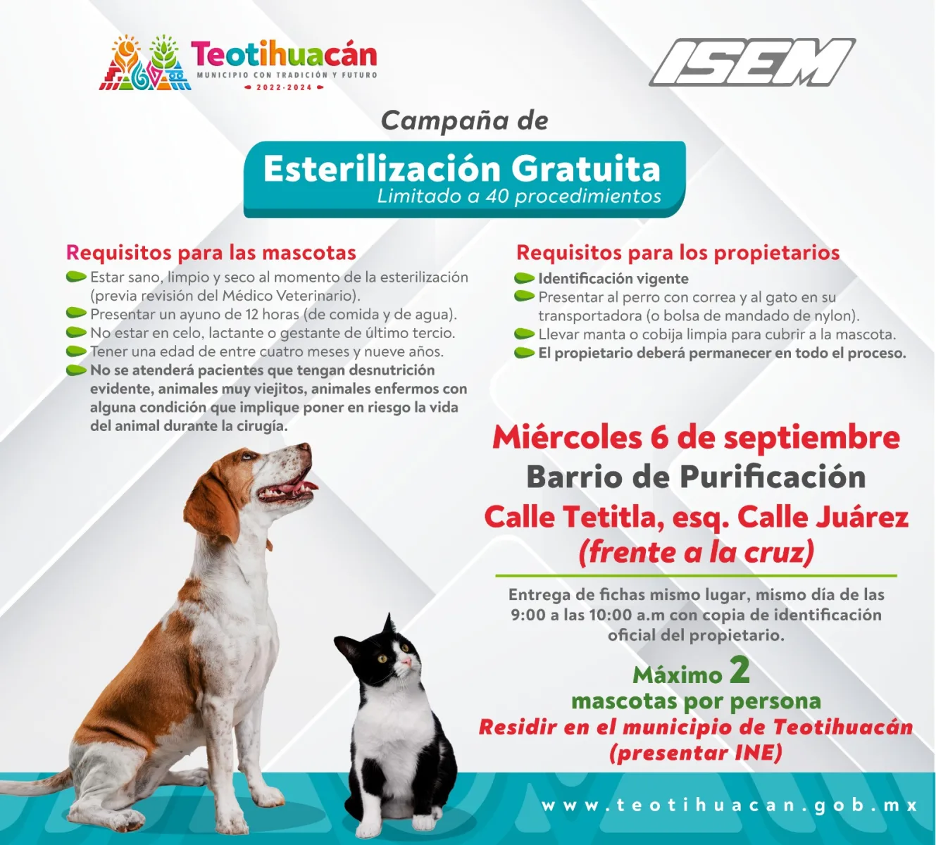 1693508507 263 Fechas de las proximas Campanas de Esterilizacion Gratuita