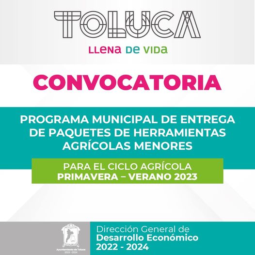 CONVOCATORIA ¡Amigo productor agricola obten herramientas para tu trabajo