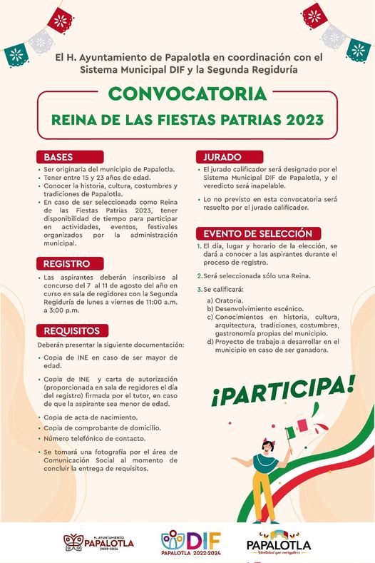 Convocatoria ¡Tu puedes ser la Reina de las FiestasPatrias