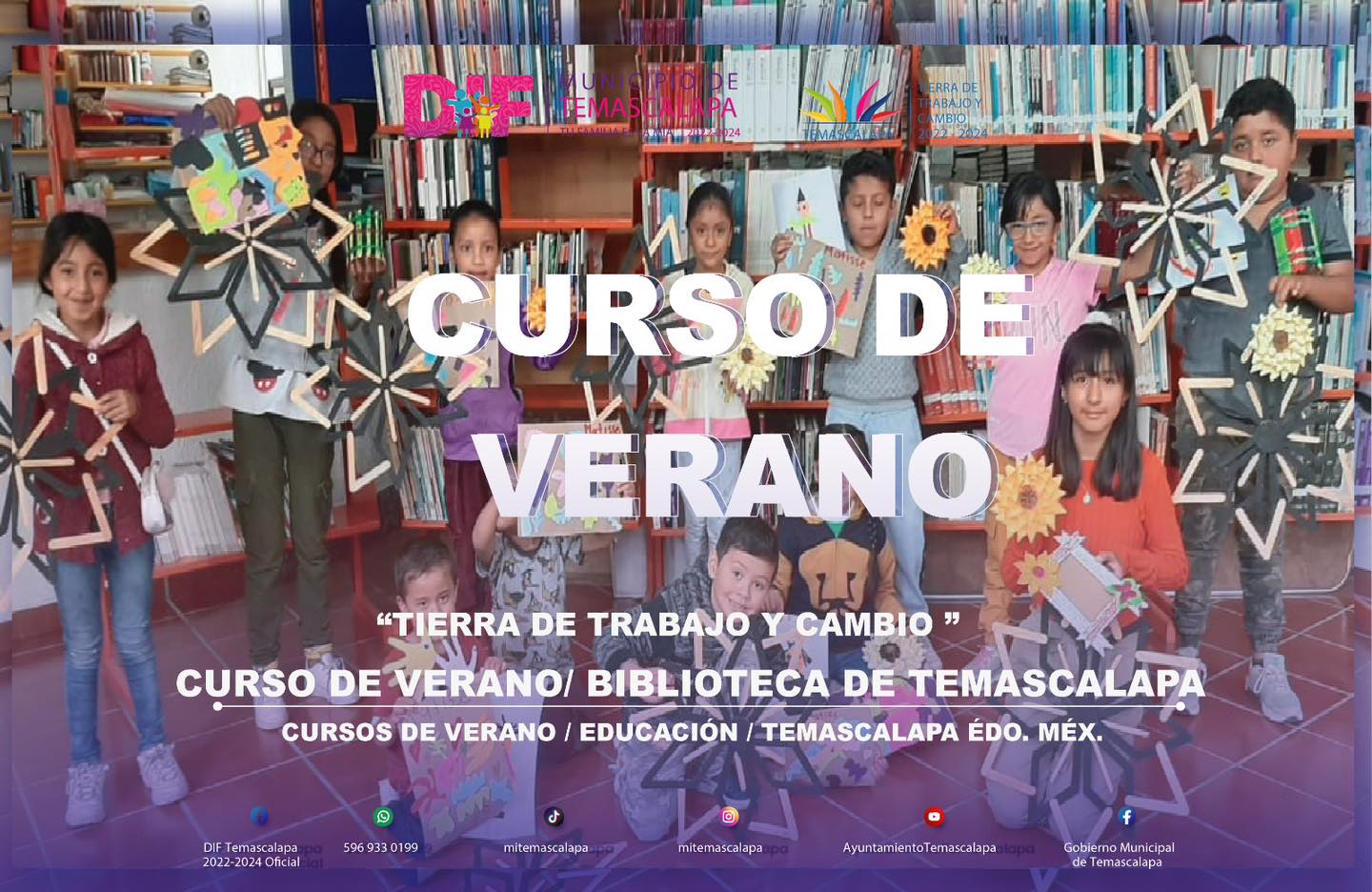 Curso de verano en la biblioteca de Temascalapa