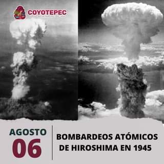 Efemeride II 𝐁𝐎𝐌𝐁𝐀𝐑𝐃𝐄𝐎 𝐀𝐓𝐎́𝐌𝐈𝐂𝐎 En 1945 en Hiroshima Japon Estados