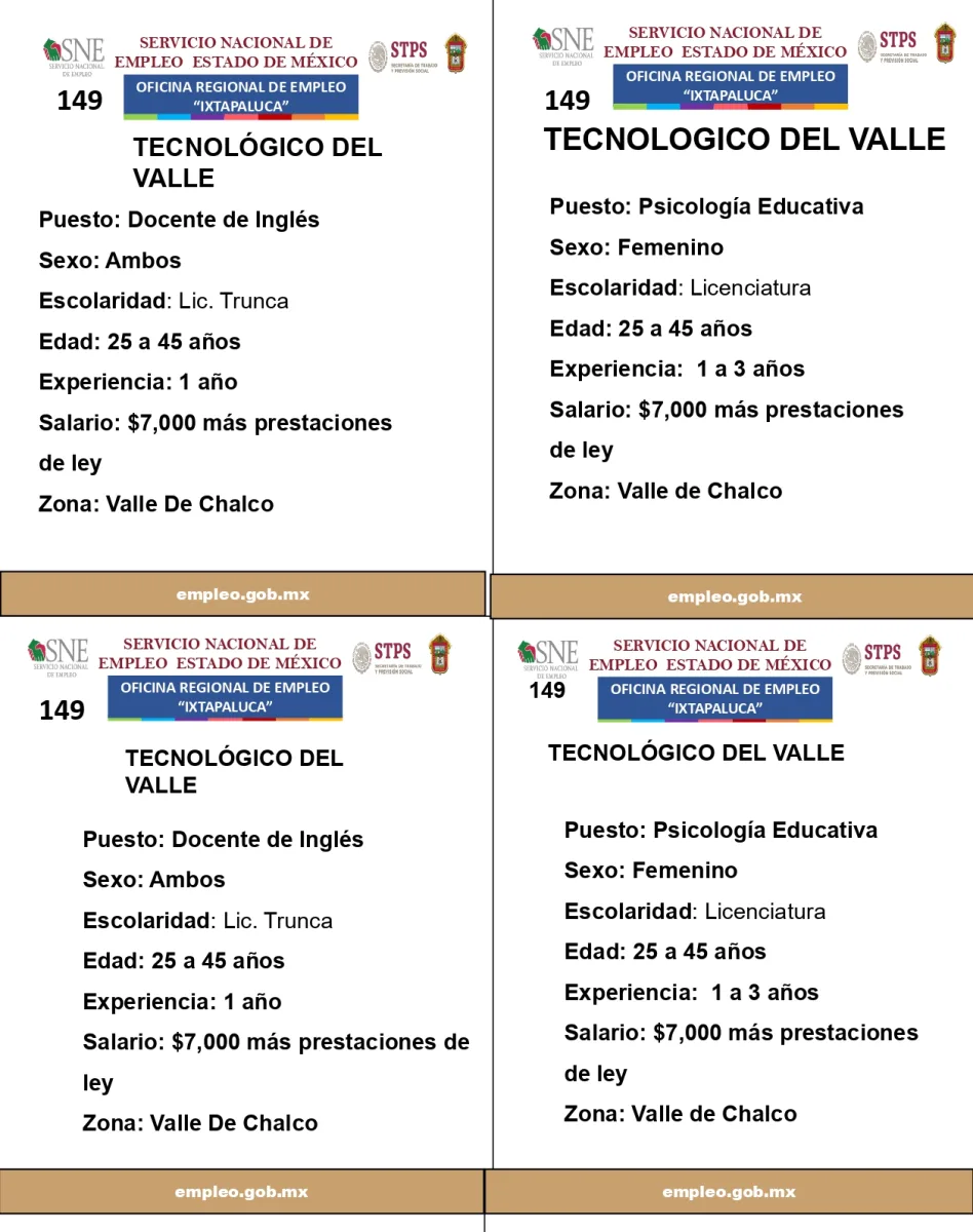 Empleo 𝐒𝐄𝐆𝐔𝐍𝐃𝐎 𝐄𝐍𝐕𝐈́𝐎 𝐃𝐄 𝐕𝐀𝐂𝐀𝐍𝐓𝐄𝐒