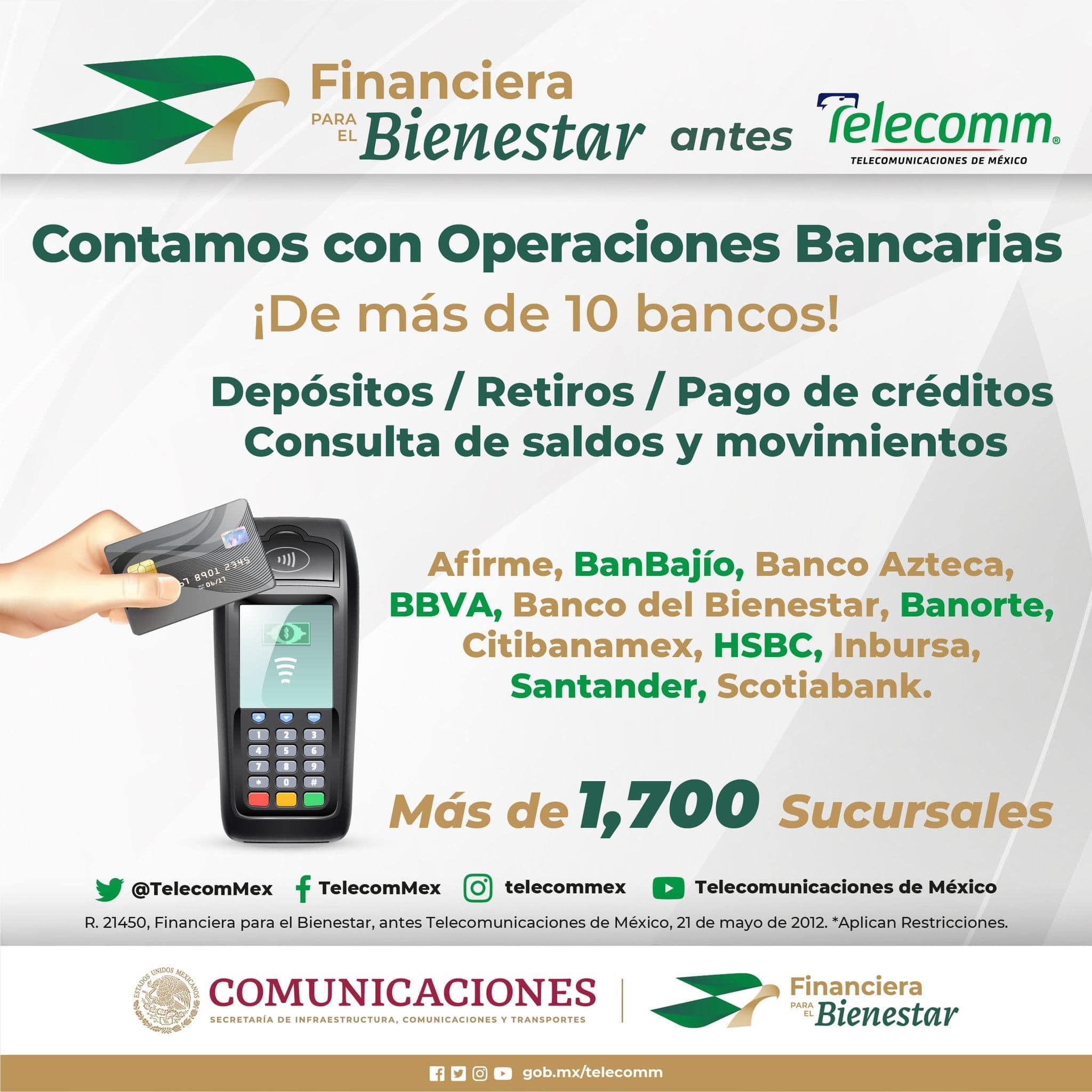 Recuerda que puedes realizar diversas operaciones bancarias de distintos bancos