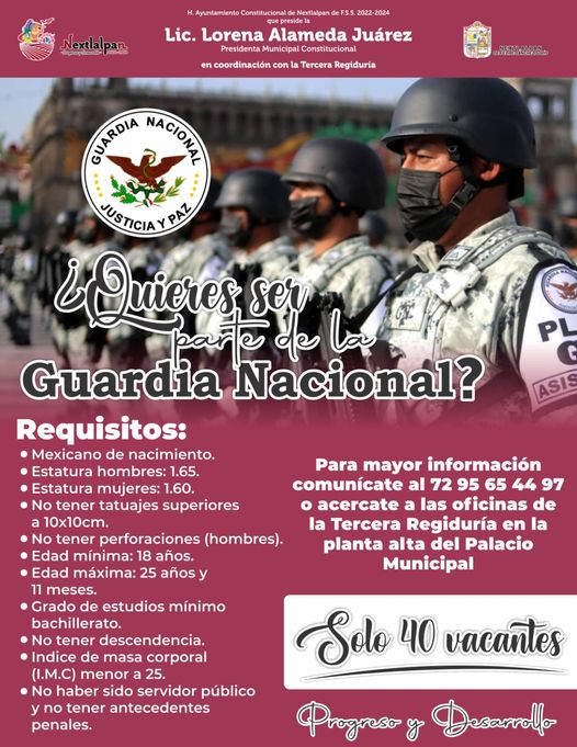 Si quieres formar parte de la Guardia Nacional ¡Este