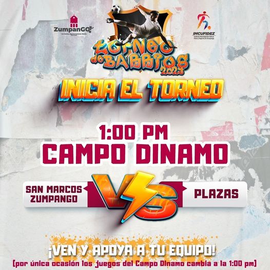 ¡ARRANCA LA EMOCION Damos inicio al esperado Torneo de Barrios