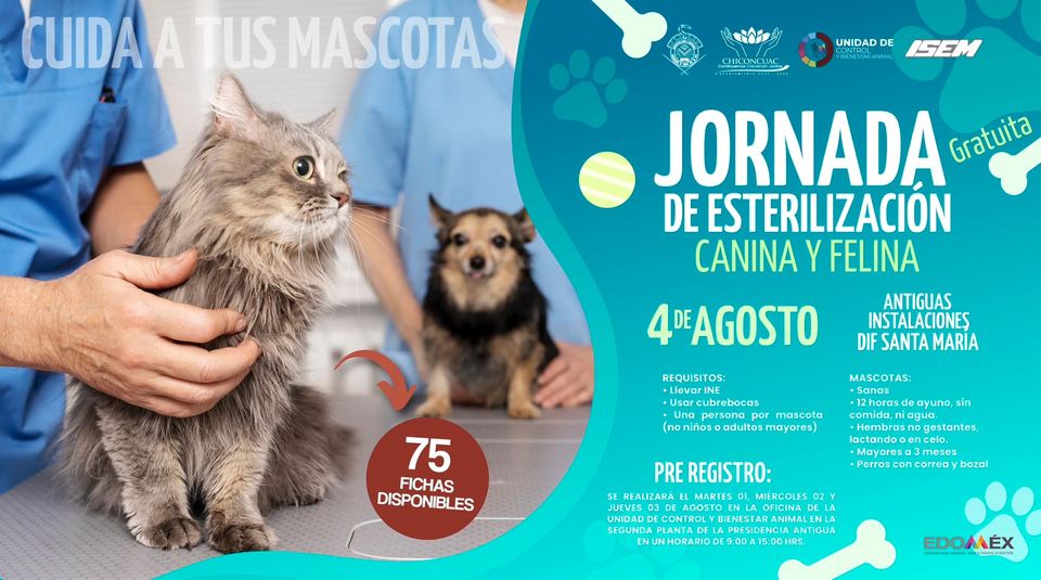 ¡AUN HAY FICHAS DISPONIBLES JORNADA GRATUITA DE ESTERILIZACION 2023 Este