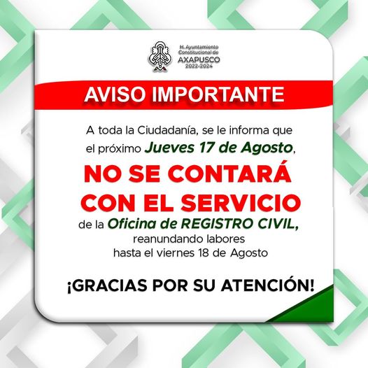 ¡AVISO IMPORTANTE