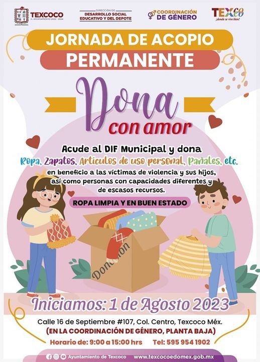 ¡Dona con amor El Ayuntamiento de Texcoco abre una jornada