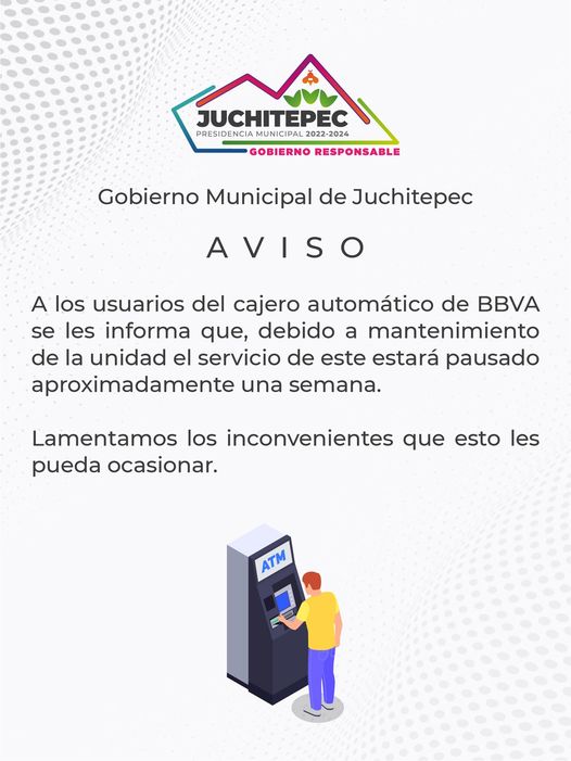 ¡Importante aviso sobre el cajero BBVA Les informamos que el