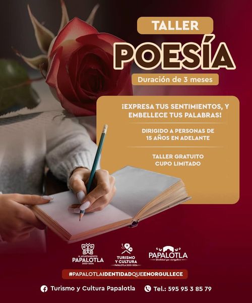 ¡Inscribete al taller de poesia