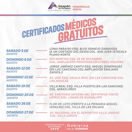 ¡Jornada de Certificados Medicos Gratuitos Consulta la sede mas cercana