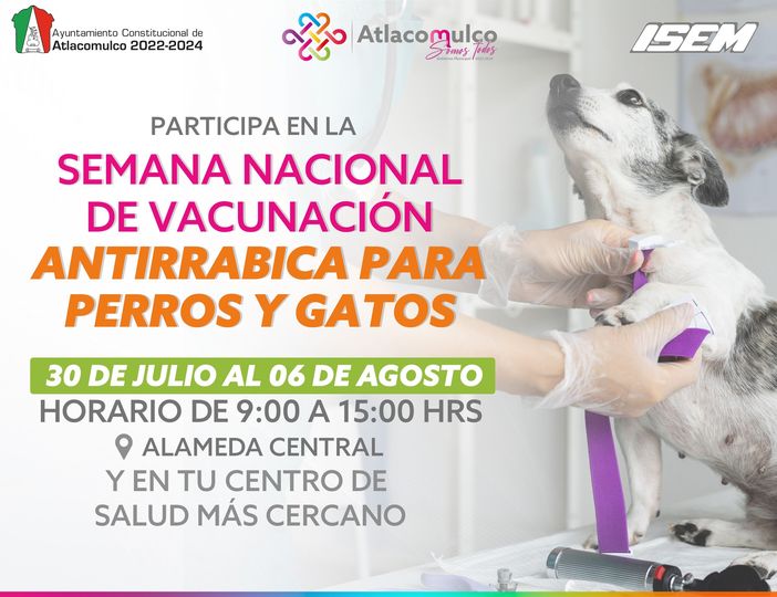 ¡Participa en la Semana Nacional de Vacunacion Antirrabica para Perros