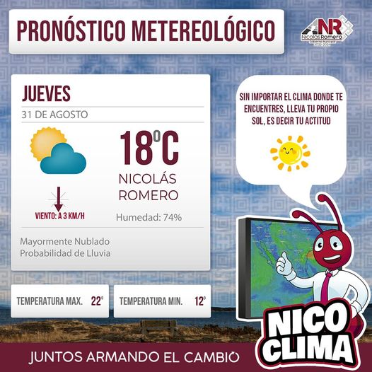 ¡Ultimo dia del mes de Agosto Y el clima de