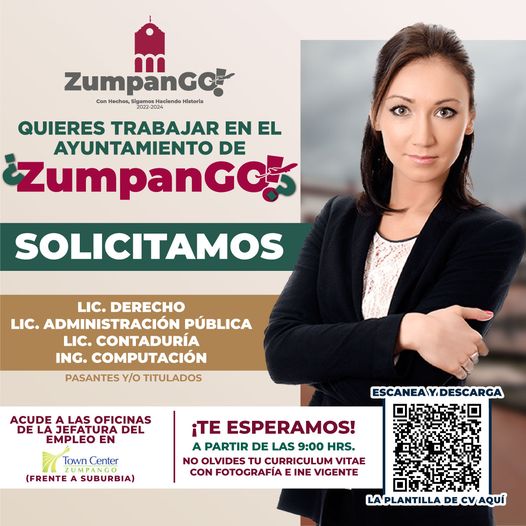 ¿Quieres trabajar en el Ayuntamiento de ZumpanGO Estamos solicitando los