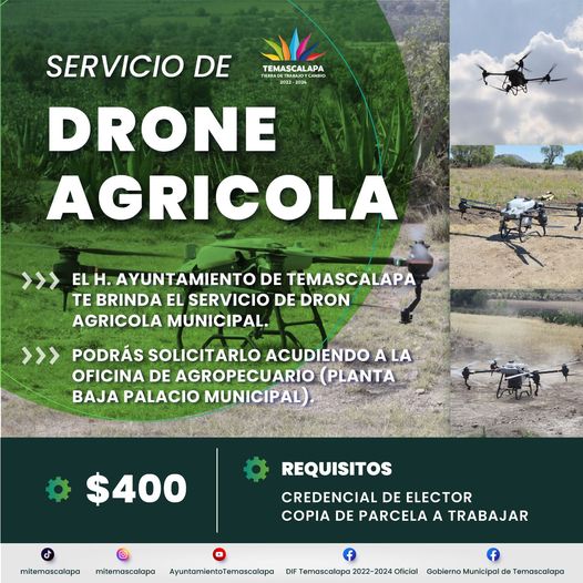 ¿Requieres el servicio del dron agricola Aqui te compartimos informacion