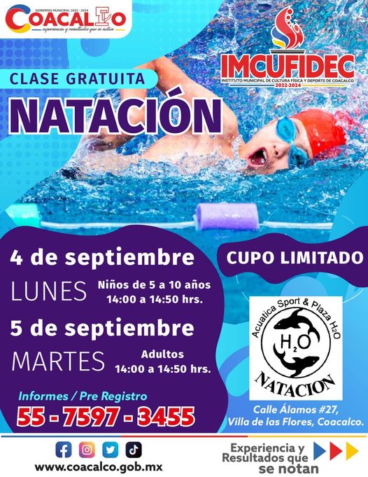 ¿Te gustaria aprender a nadar ¡Sumate a la clase gratuita