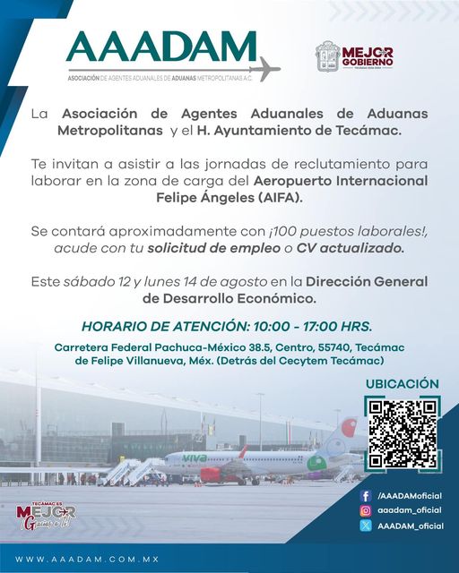 ¿Te interesa formar parte del Aeropuerto Internacional Felipe Angeles Acude