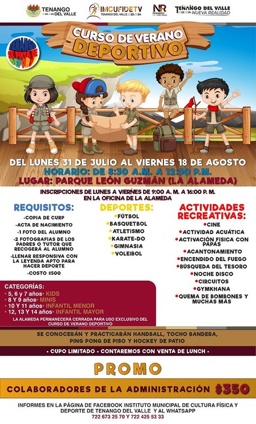 ¿Ya eres parte del curso de verano deportivo Inscribete aun