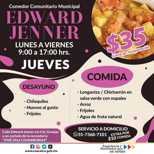 ¿Ya nos visitaste en el comedor comunitario Edward Jenner Checa