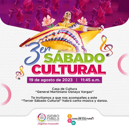 𝟯° 𝗦𝗔́𝗕𝗔𝗗𝗢 𝗖𝗨𝗟𝗧𝗨𝗥𝗔𝗟 | La Dirección de Casa de Cultura te invita este 19 de agos