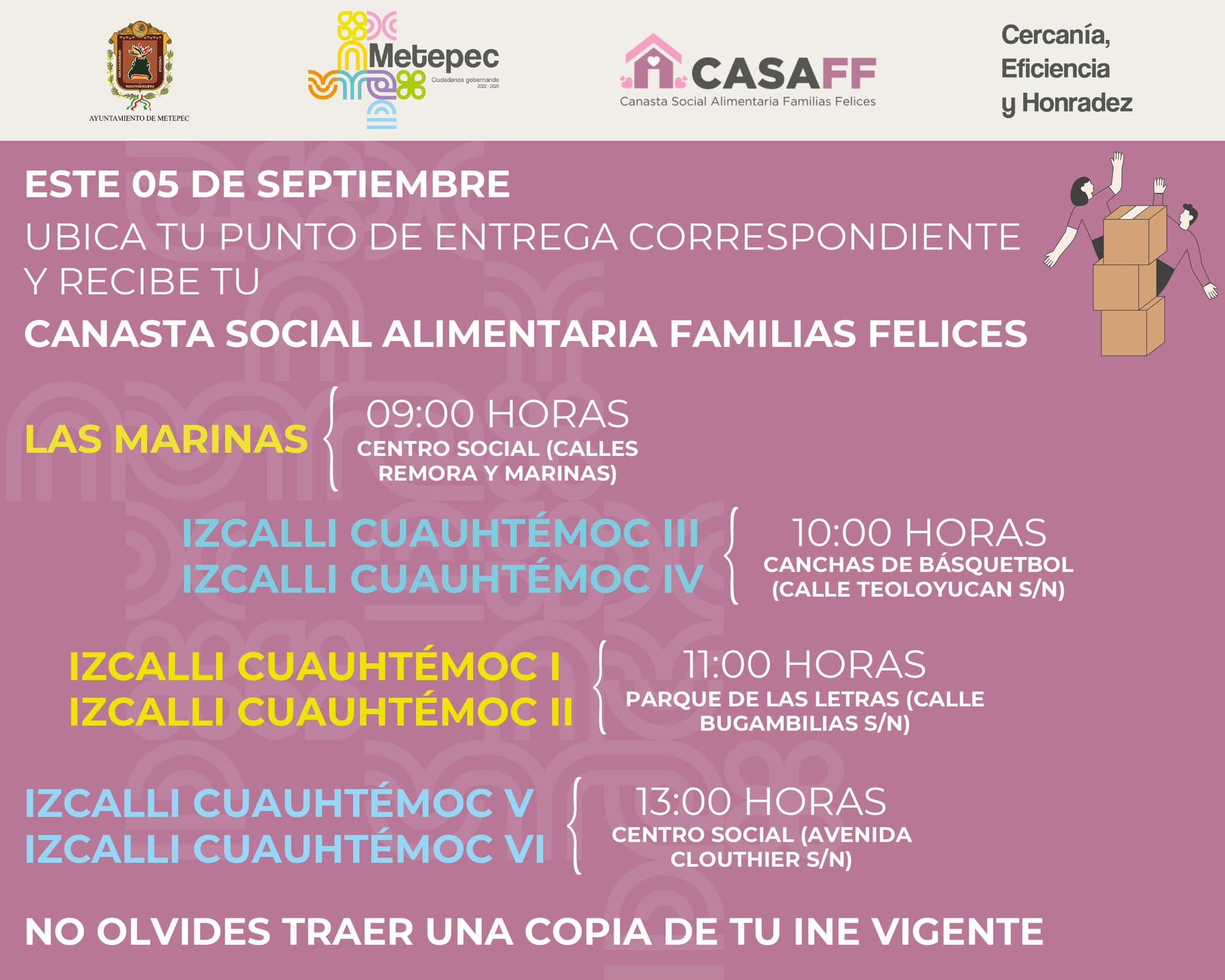 1693762151 206 ¡Atencion vecinos Les compartimos el calendario de la entrega de