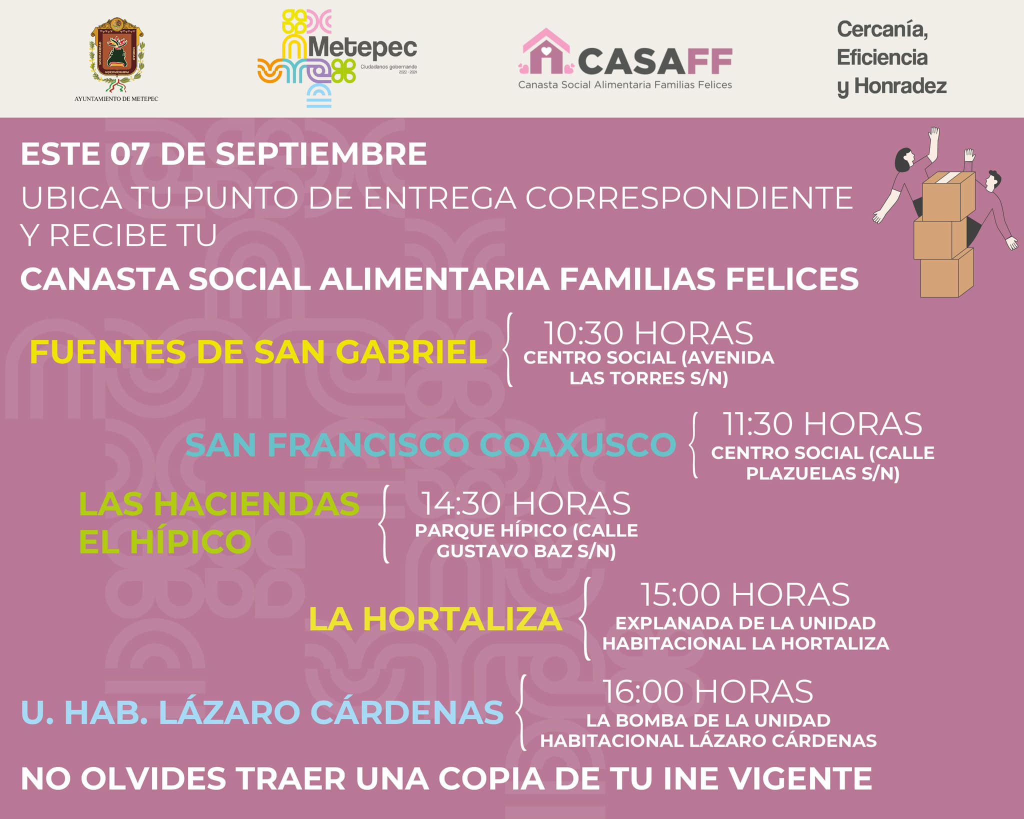 1693762158 920 ¡Atencion vecinos Les compartimos el calendario de la entrega de