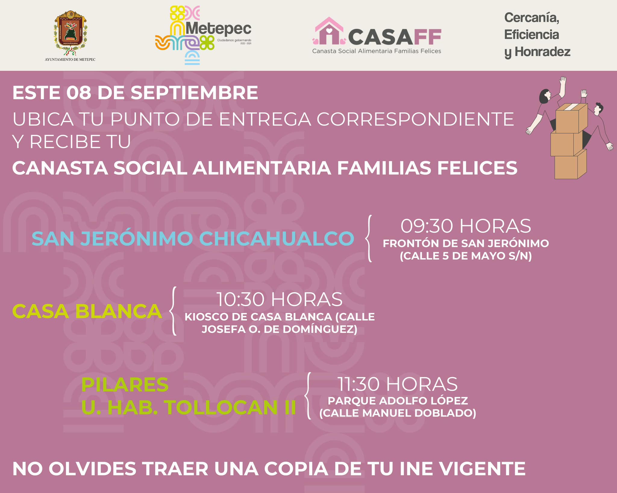 1693762161 28 ¡Atencion vecinos Les compartimos el calendario de la entrega de