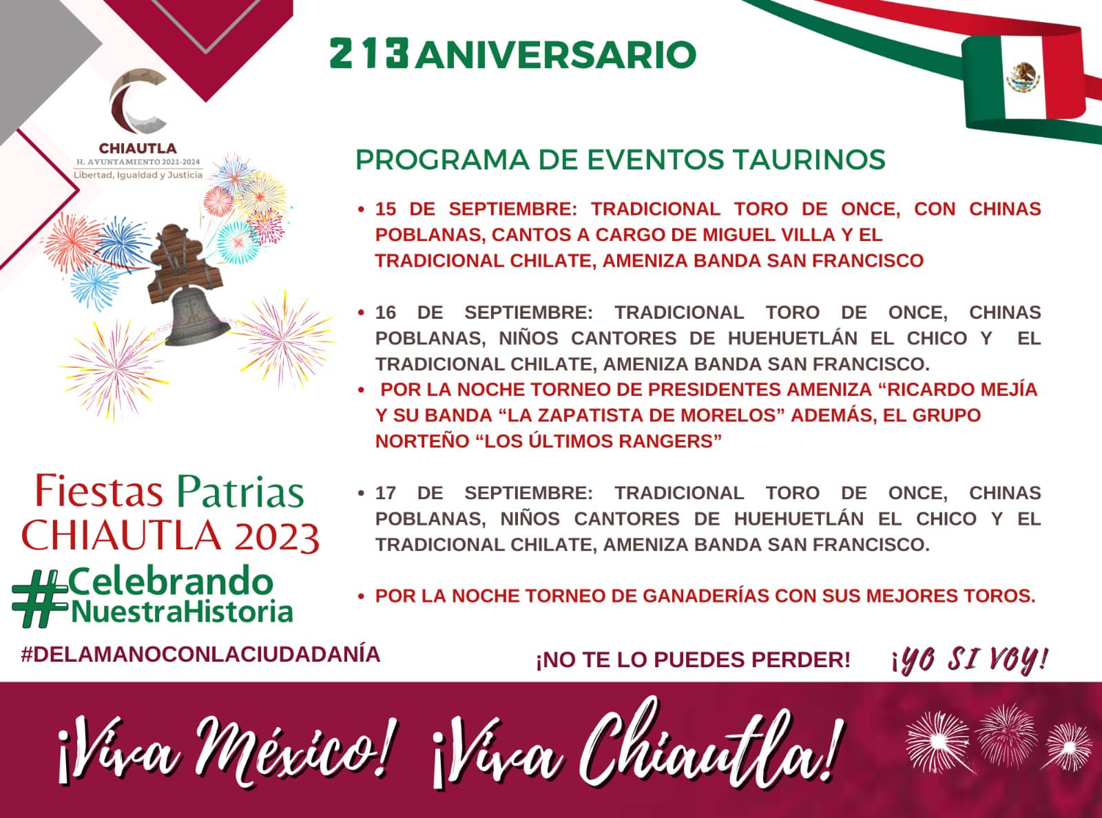 1693918611 205 ¡Que vivan las fiestas patrias El H Ayuntamiento de Chiautla