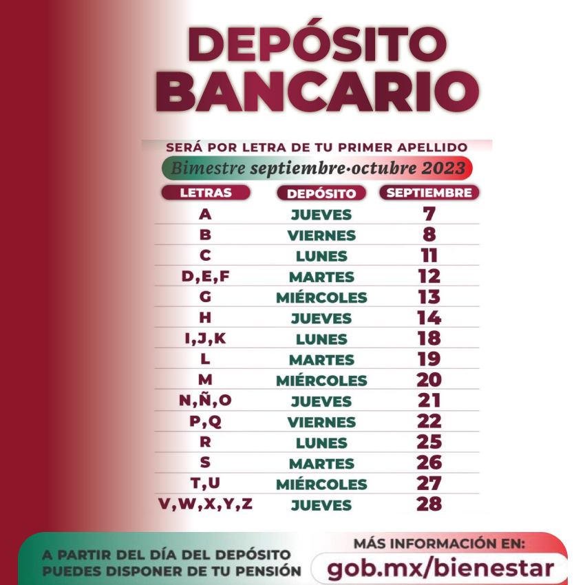 1693952143 530 ¡CALENDARIO OFICIAL de Pago de Pensiones de Bienestar Del 7