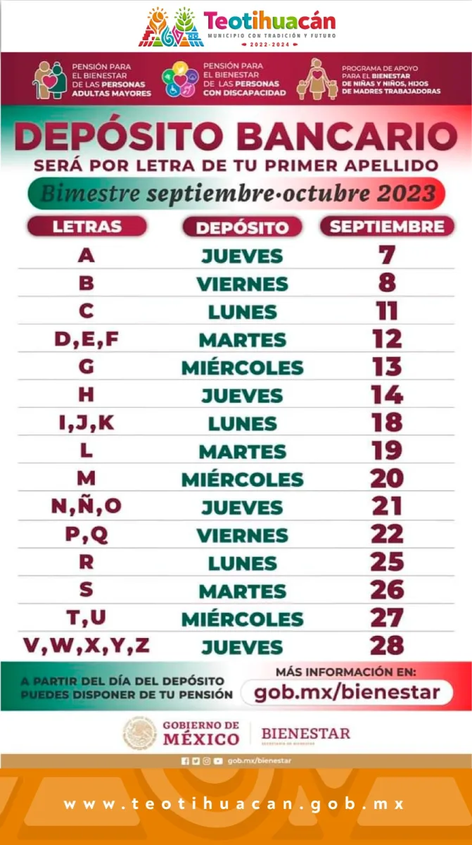 1694186729 Inicia el pago de pensiones y programas del bimestre septiembre octubre