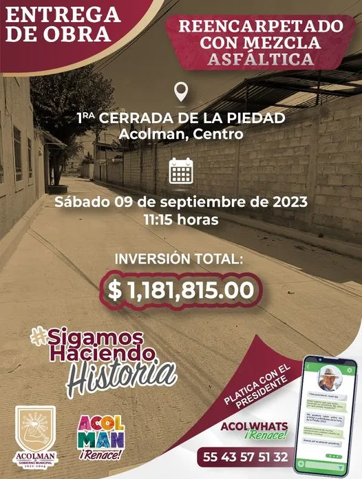 1694279921 INAUGURACION Asiste este Sabado 9 de septiembre a la entrega jpg