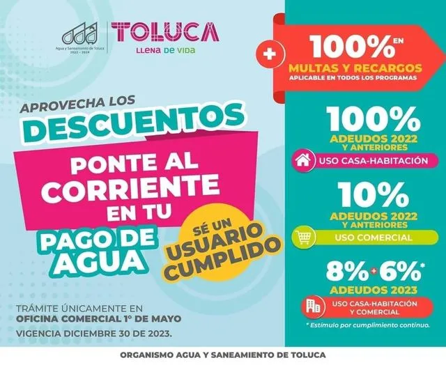 1694352335 BONIFICACION2023 Aprovecha los descuentos en tu pago de agua 2023 jpg