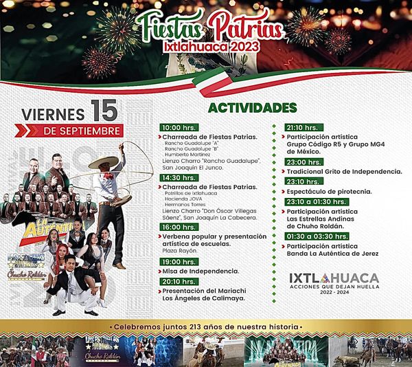 1694365754 Ven y festeja en Ixtlahuaca la noche mexicana del 15