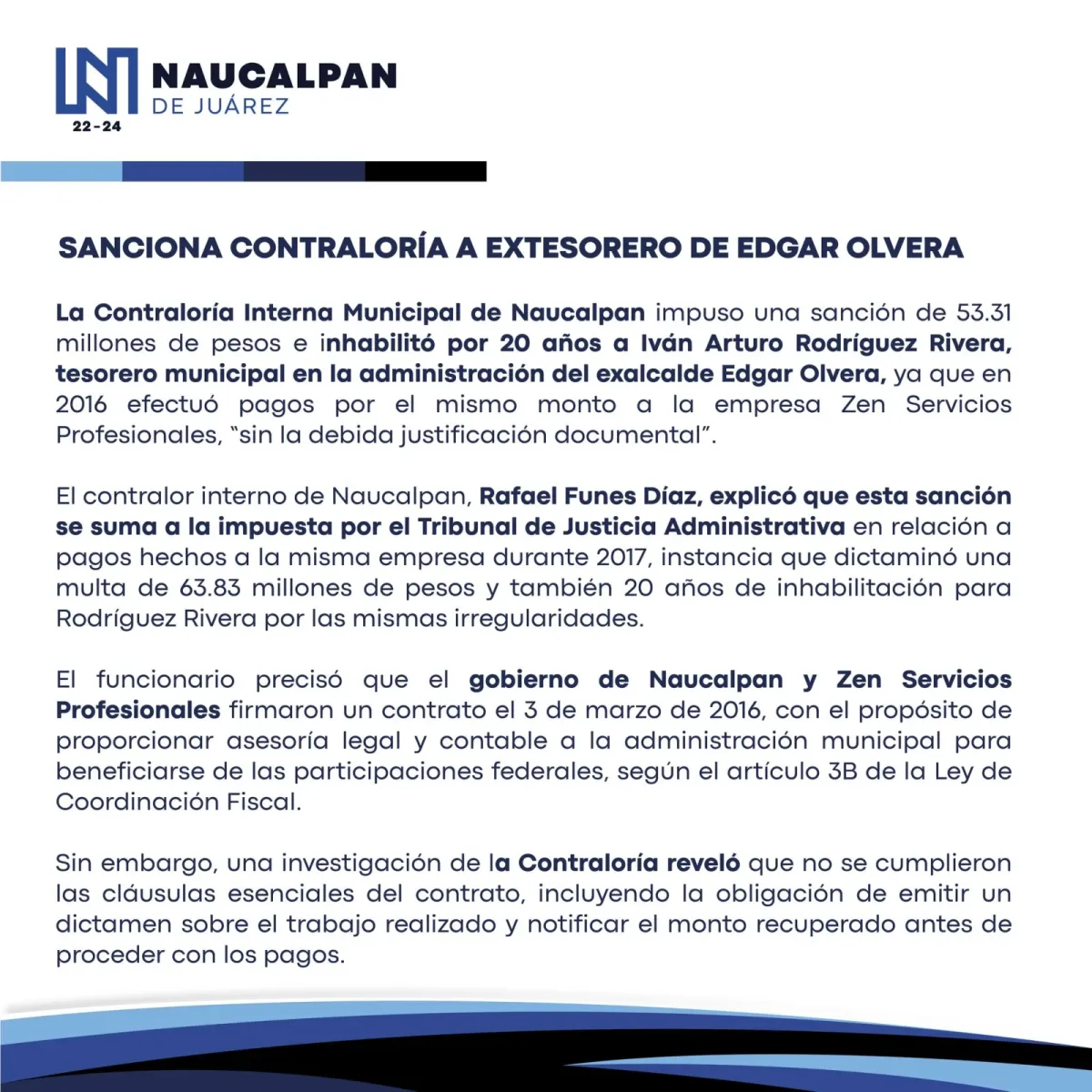 1694617556 SANCIONAN A EXTESORERO POR PAGOS SIN JUSTIFICACION La Contraloria Interna scaled