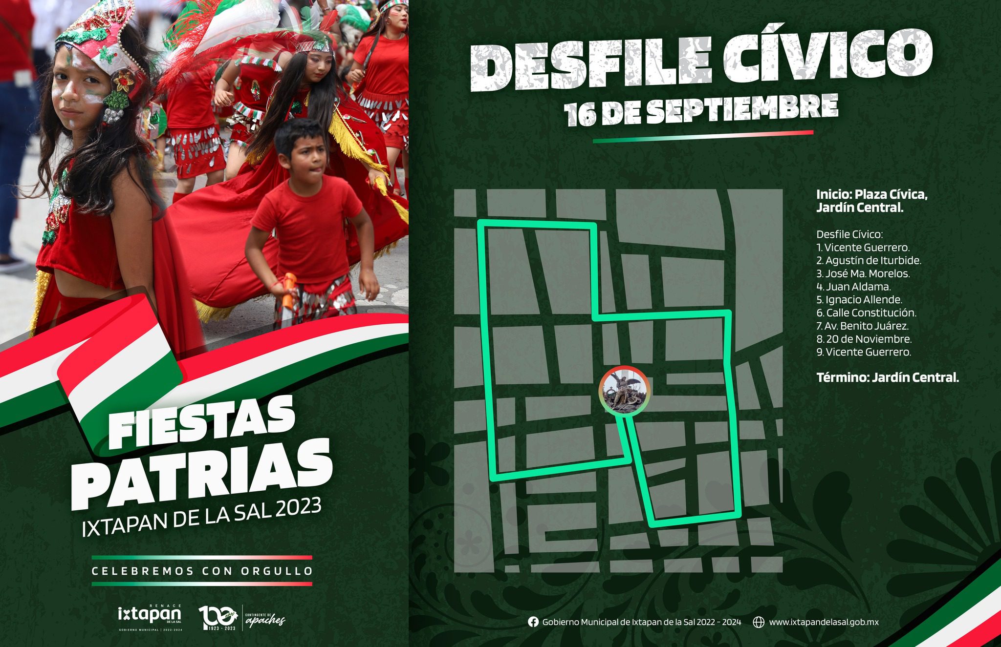 ¿Ya conoces la ruta para el recorrido y desfile del 15 y 16 de