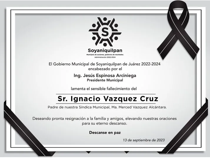 1694696134 Lamentamos el sensible fallecimiento del Sr Ignacio Vazquez Cruz padre jpg