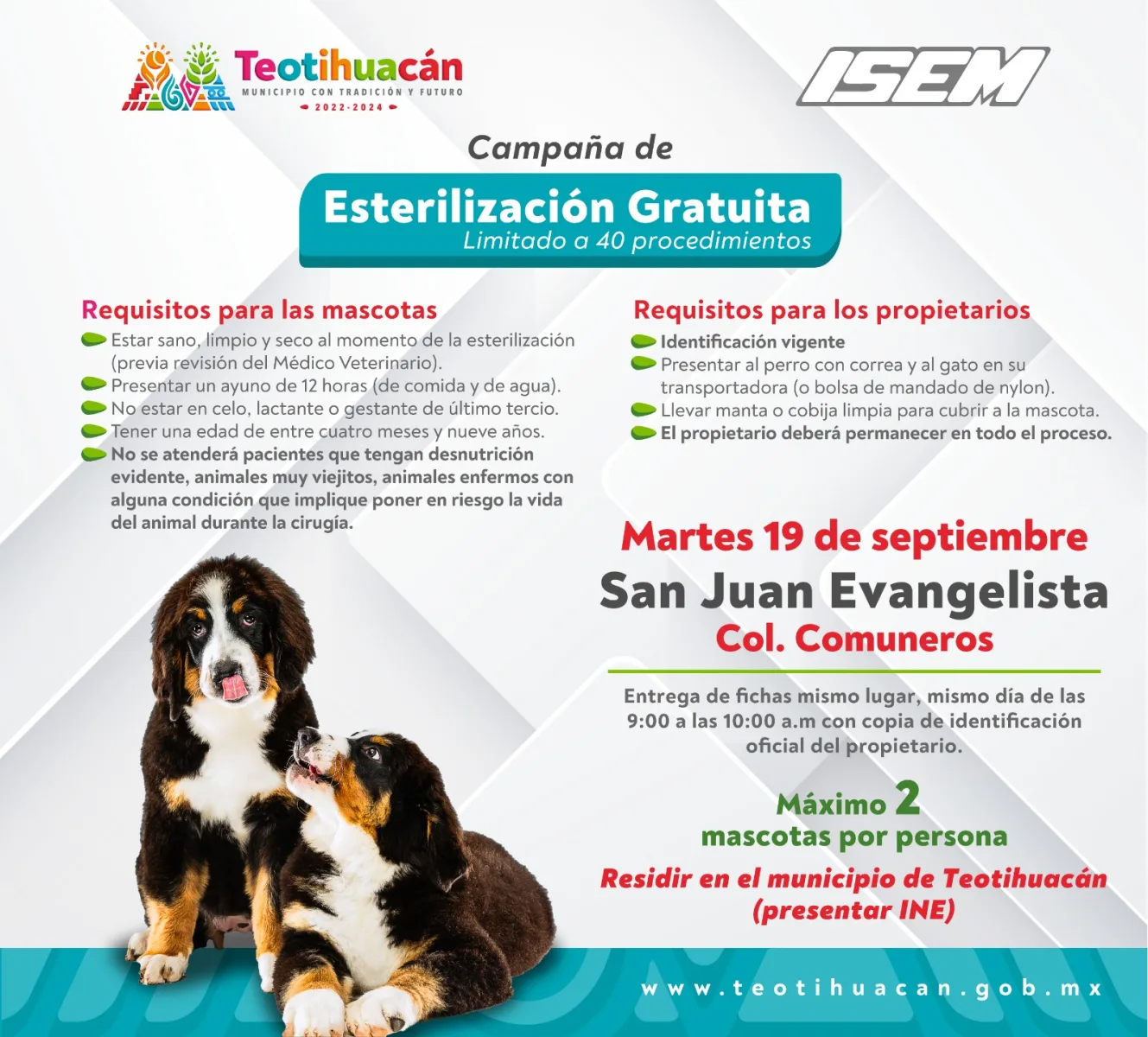 1694713166 Fechas para las proximas Jornadas de Esterilizacion Gratuitas