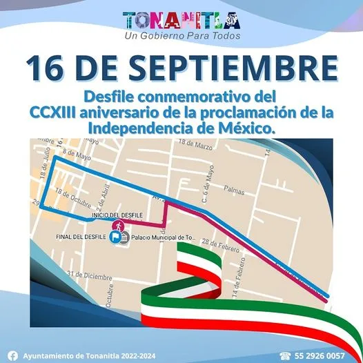 1694731827 Ruta del desfile conmemorativo del CCXIII Aniversario de la proclamacion jpg