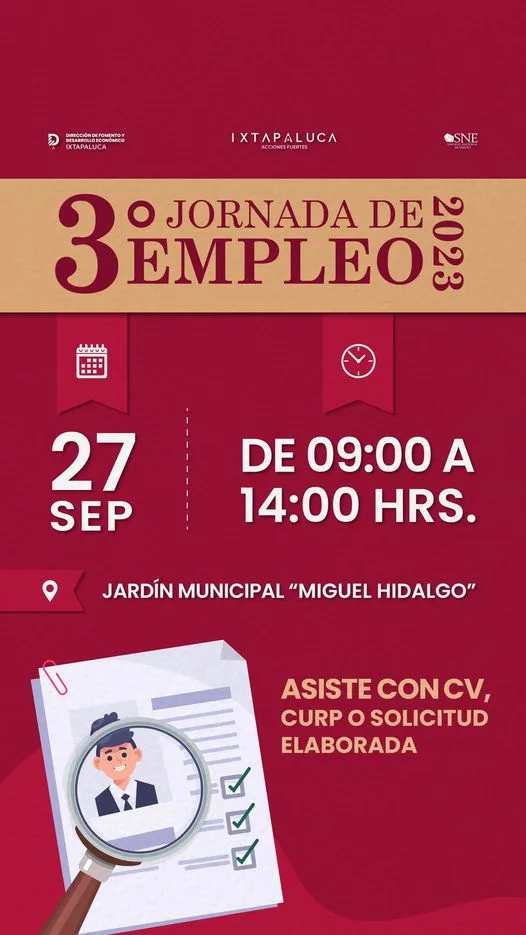 1694899082 ¡Asiste a la Tercera Jornada de Empleo Ixtapaluca La Direccion jpg