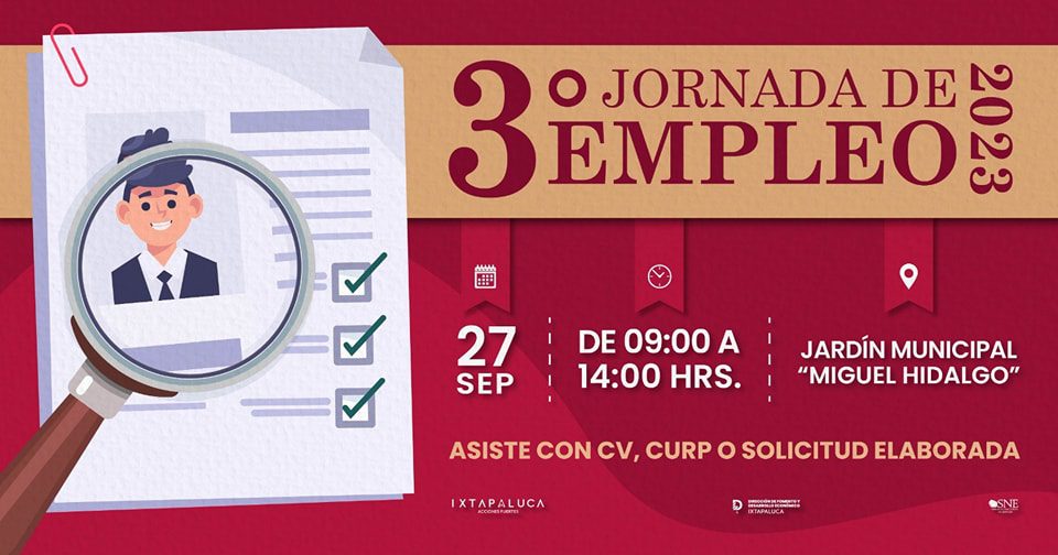 1694992844 136 ¡Asiste a la Tercera Jornada de Empleo Ixtapaluca La Direccion