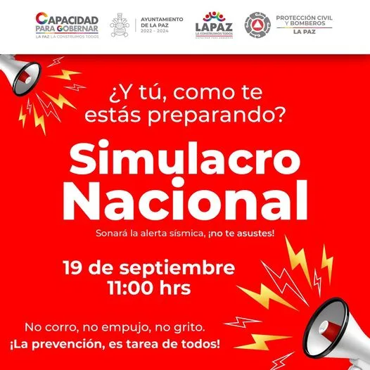 1695071794 PREVENCION QueNoSeTePase manana es el SegundoSimulacroNacional LaPazLaCon jpg